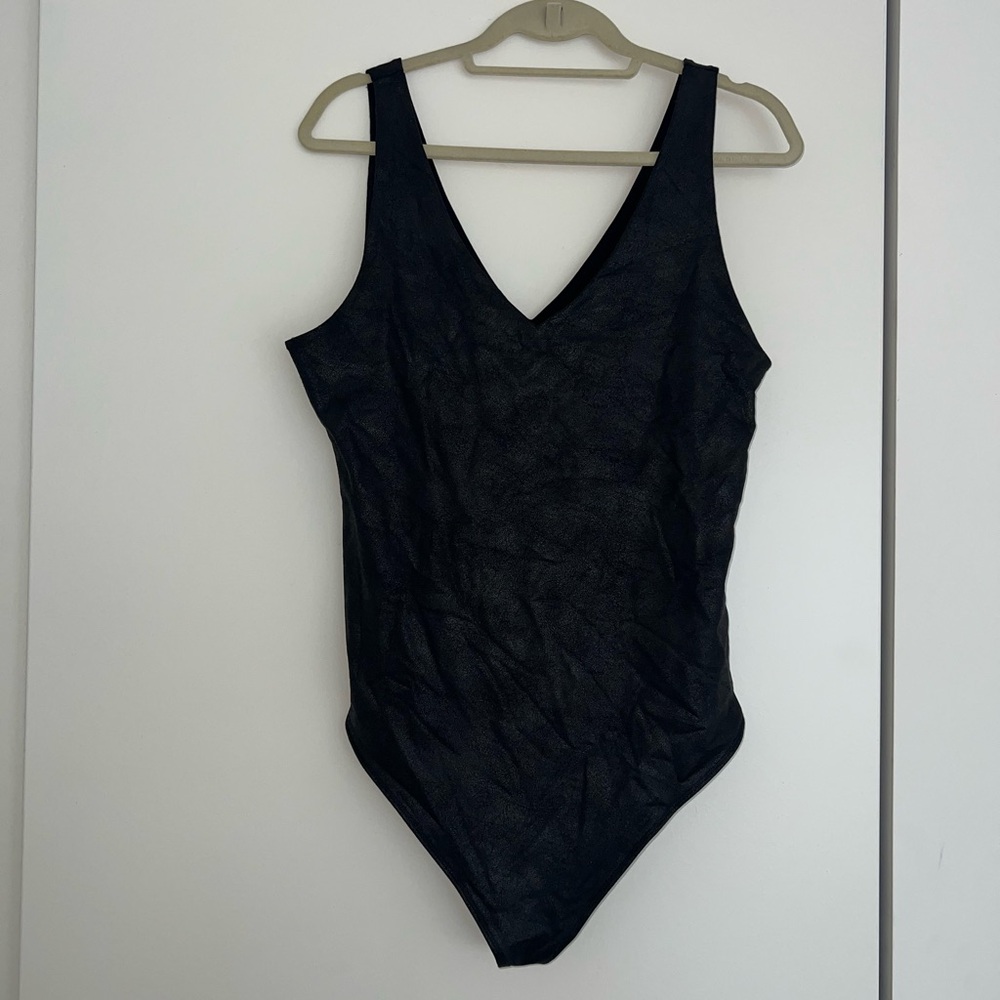 Abercrombie V-neck leather bodysuit